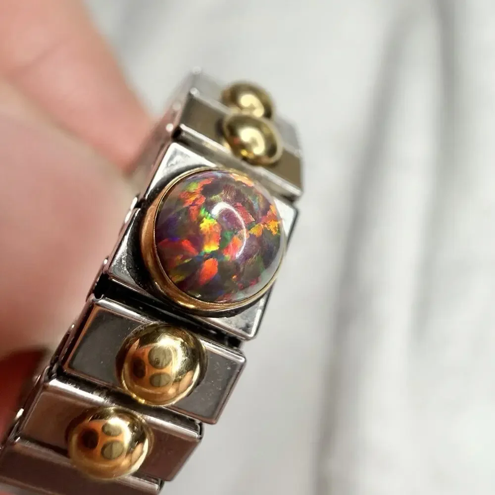 Nomination Stretch Ring Gold 750 18k Stainless Steel Opal
